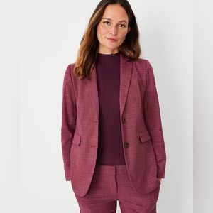 Ann Taylor Notched Two Button Blazer Cross Weave 14P